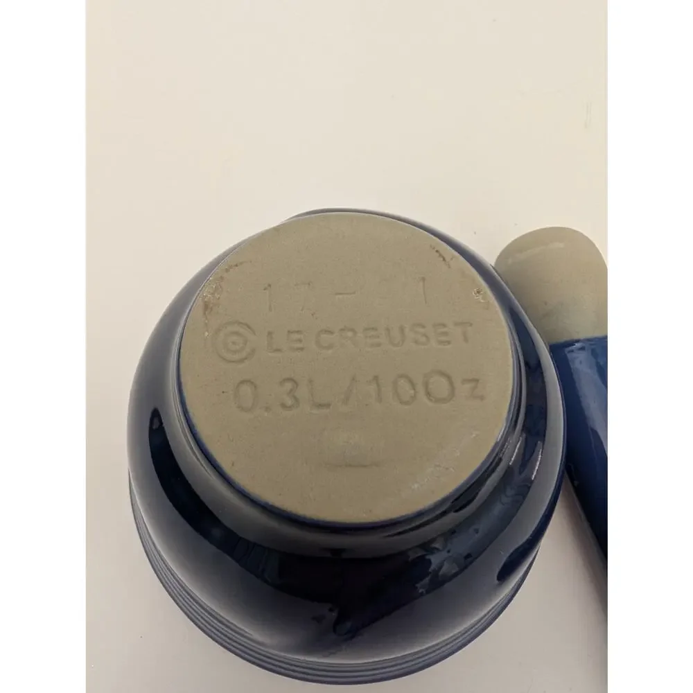 Le Creuset Blue Morter and Pestle 0.3 liter